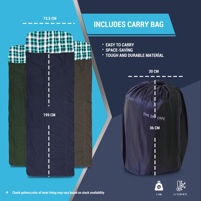 The Dry Cape adult sleeping bag for men on winter Sleeping Bag Flipkart