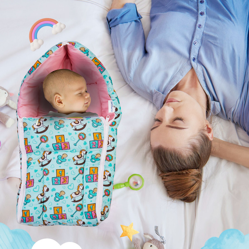 BUMTUM 0 6 Months New Born 3 in 1 Baby Cotton Baby Carrier Baby Bed Horse Sea Green Sleeping Bag Flipkart