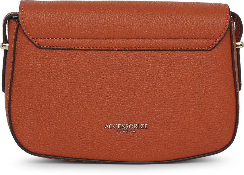 Accessorize London Women's Ruby Saddle Sling Bag-Orange