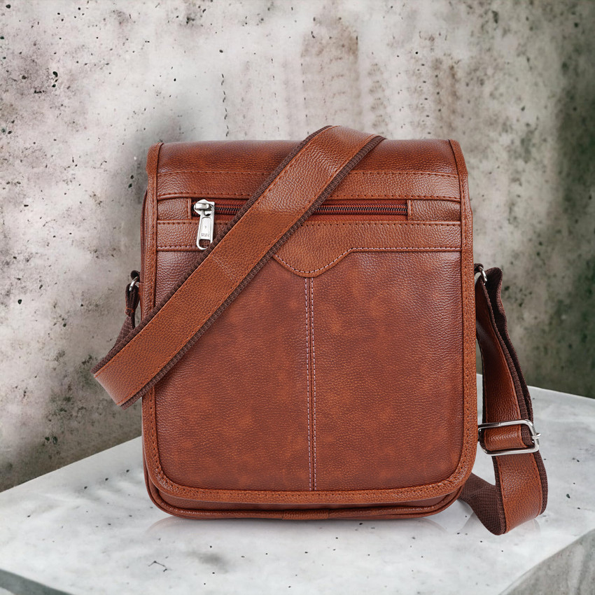 Leather sling bags for mens online india cheap