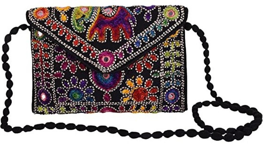 Black Warli Print Jaipur Capsule Sling Bag – Shilpin