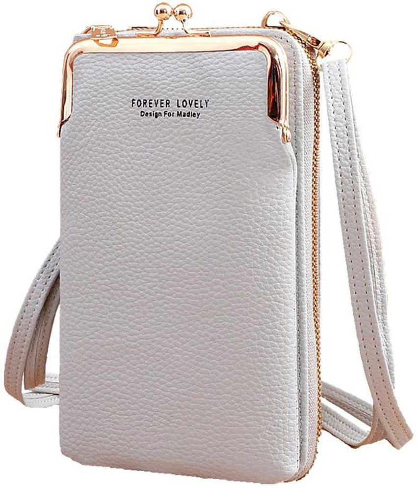 SYGA Grey Sling Bag Leather Purse Mini Shoulder Bag with Strap Card Slots Grey Forever Lovely Women Phone Bag Ladies Wallet Price in India Flipkart