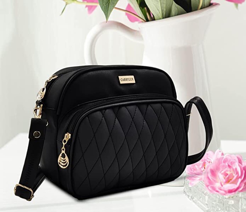 Buy CarryLux Women Black Sling Bag Black Online @ Best Price in India