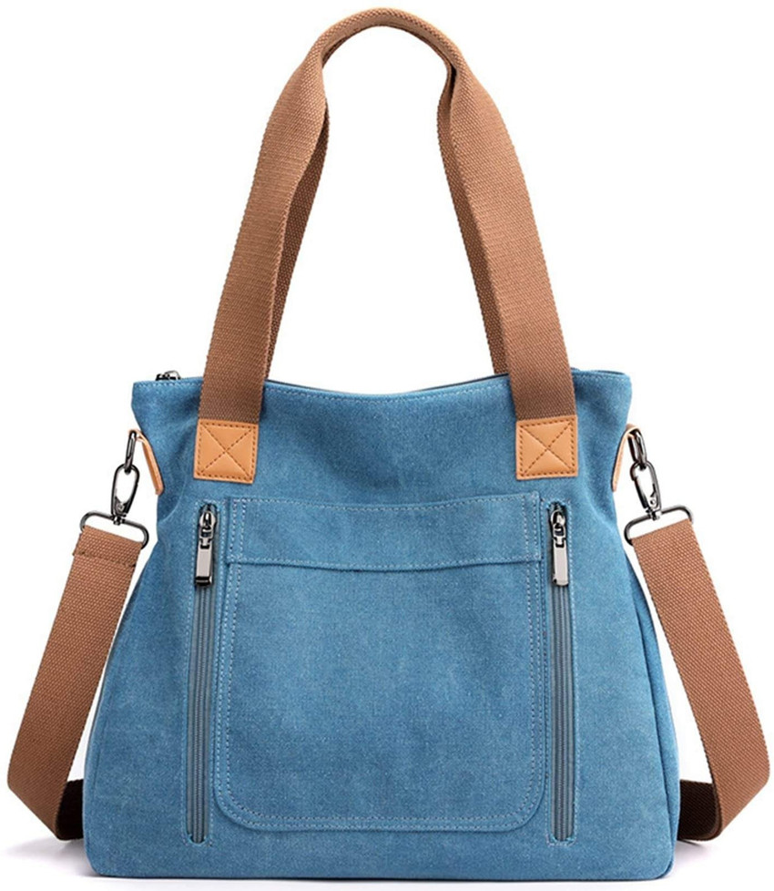 namchi Blue Hobo Women Canvas Handbag Shoulder bags Casual Multi Pocket Top Handle Tote Crossbody black Price in India Flipkart