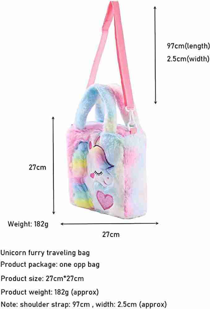 okji enterprises Girls Kids Fur Unicorn Lunch bag