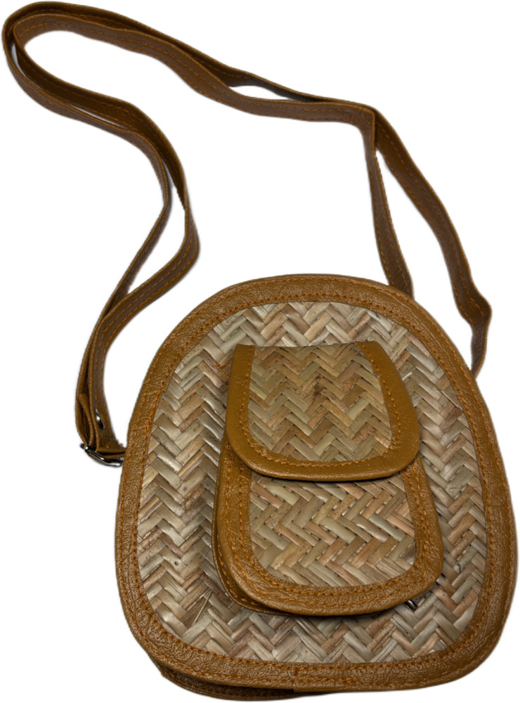 Shivmangal enterprises Brown Sling Bag Handmade bamboo sling bag Light brown Price in India Flipkart
