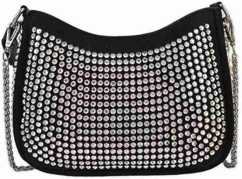BATCAT Multicolor Sling Bag Allover Rhinestone Decor Square Bag