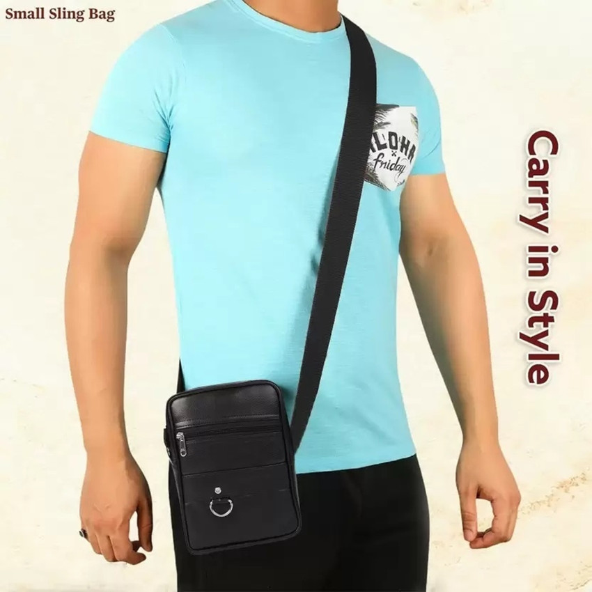 StyCon Black Sling Bag Mini Size Sling Bag Men Women Casual Sling Bag Black Price in India Flipkart