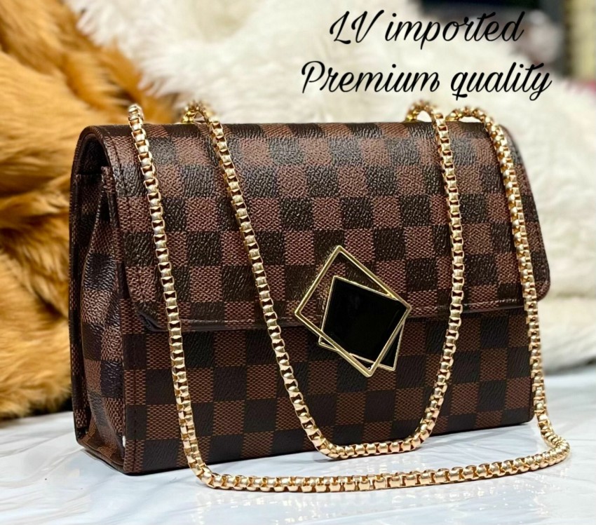 MOMISY Multicolor Sling Bag Sling Bag Brown Black Chess BrownBlack Chess -  Price in India