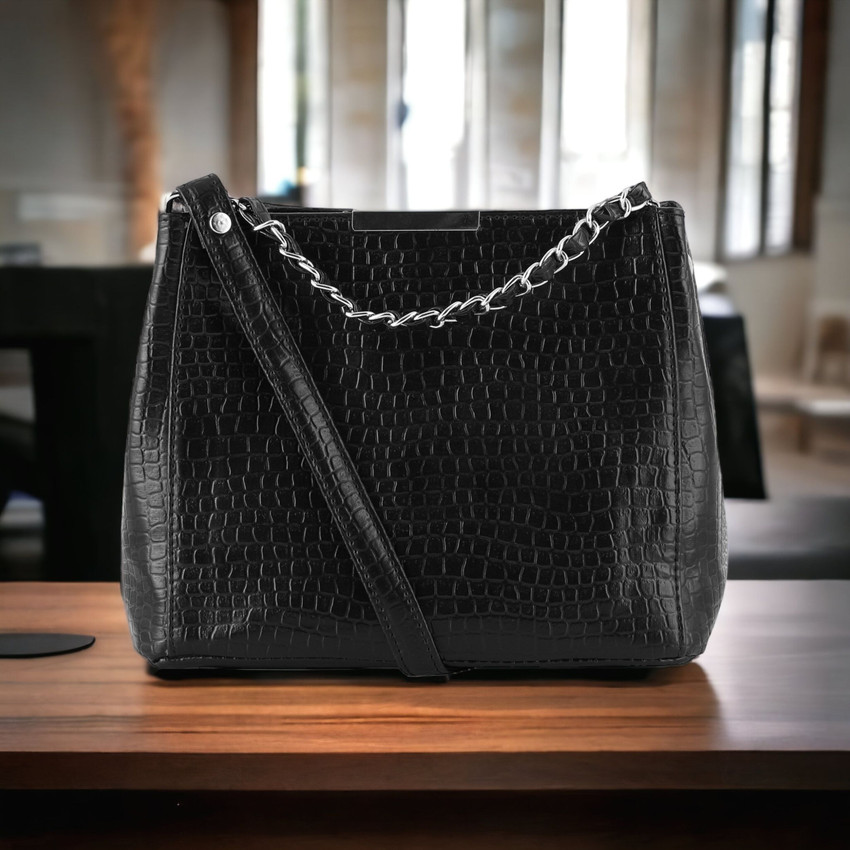 toteteca Black Sling Bag French Sling Bag Black Price in India Flipkart