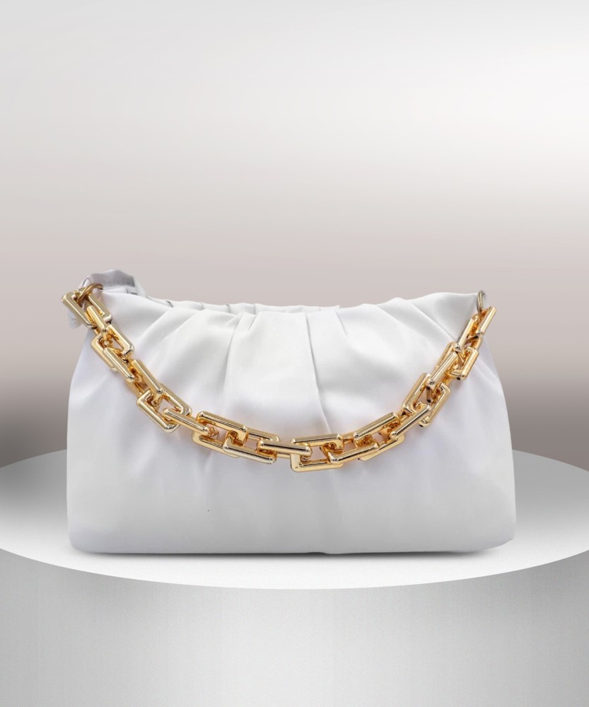 Gabbi White Quilted Chain Shoulder Bag | KoKo Couture | SilkFred