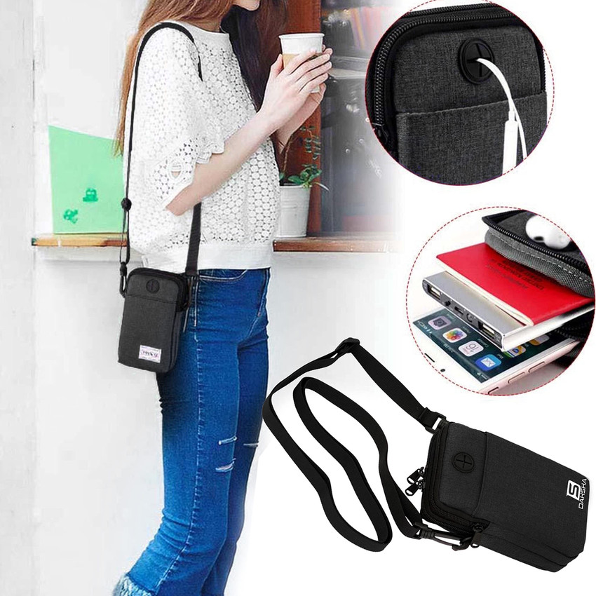 STORITE Black Sling Bag Oxford Fabric Small Sling Crossbody