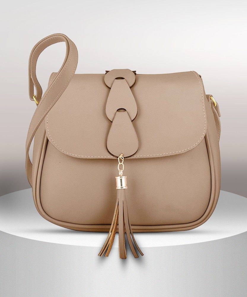 SHAMRIZ Beige Sling Bag Women's & Girls' Sling Bag (Beige) Beige - Price in  India