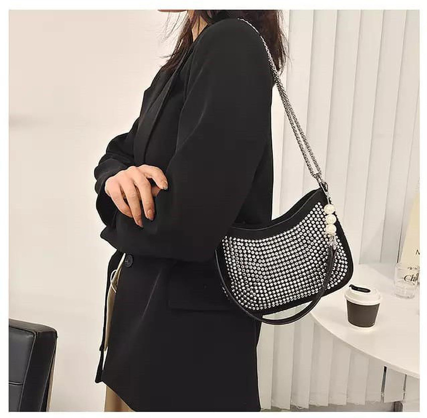 Black and best sale silver purse