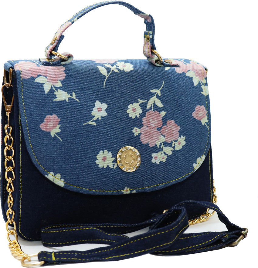 Buy Dare Denim Women Blue Sling Bag Sky Blue Floral Online Best Price in India Flipkart