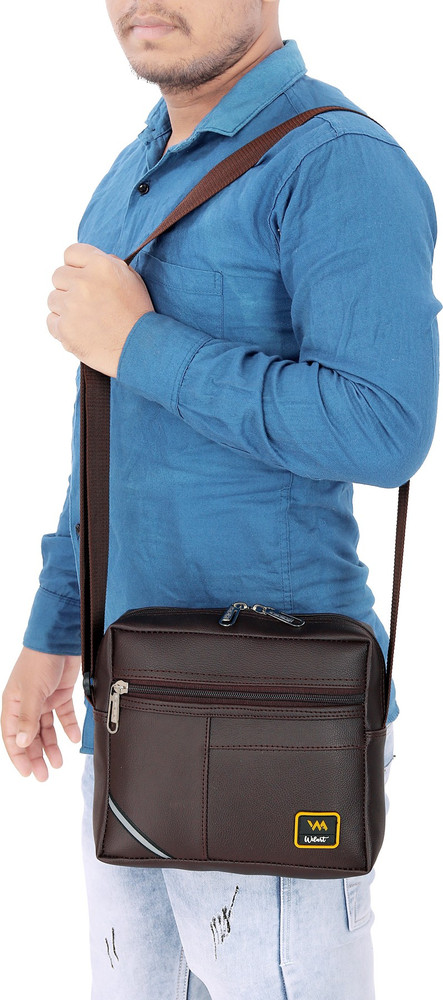 WILART Brown Sling Bag side bag for men BROWN Price in India