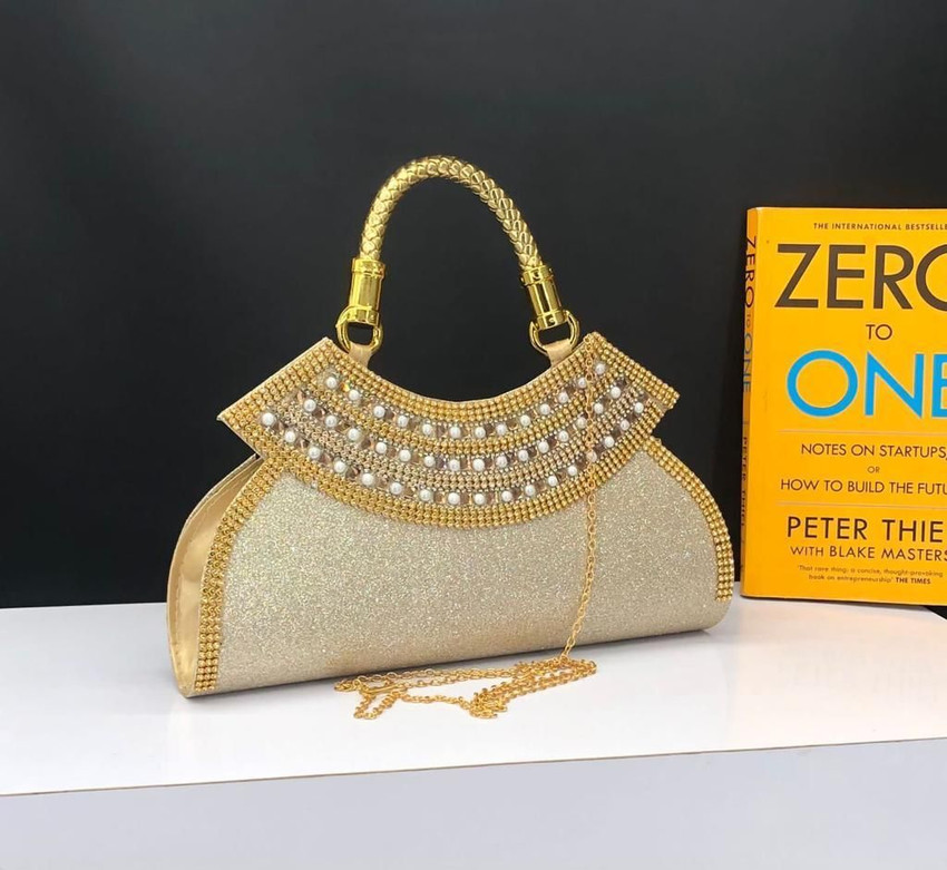 Gold color clutch purse hot sale