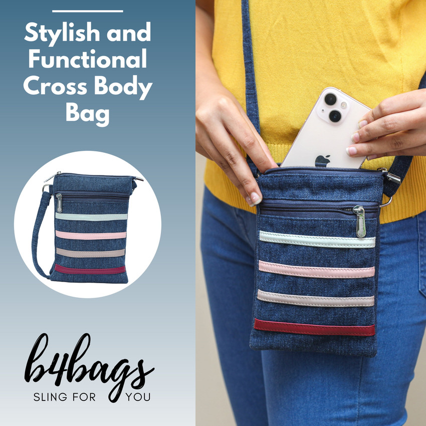 b4bags Multicolor Sling Bag Denim Small sling Bag for Girls Mobile Sling Bag for Women S13801 Navy Blue Navy Blue Price in India Flipkart