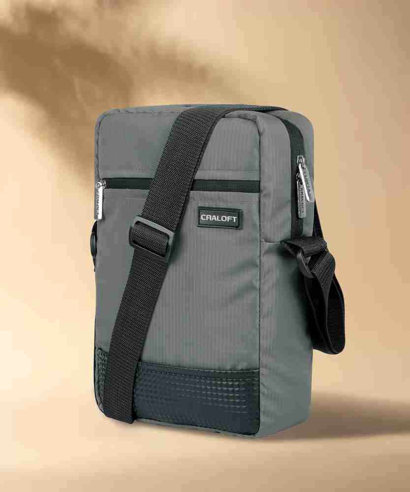 CRALOFT Grey Sling Bag Side Bag For Men Sling Bag Crossbody Tablet Messenger Bag Office Travel S1 Olive Grey Black Price in India Flipkart