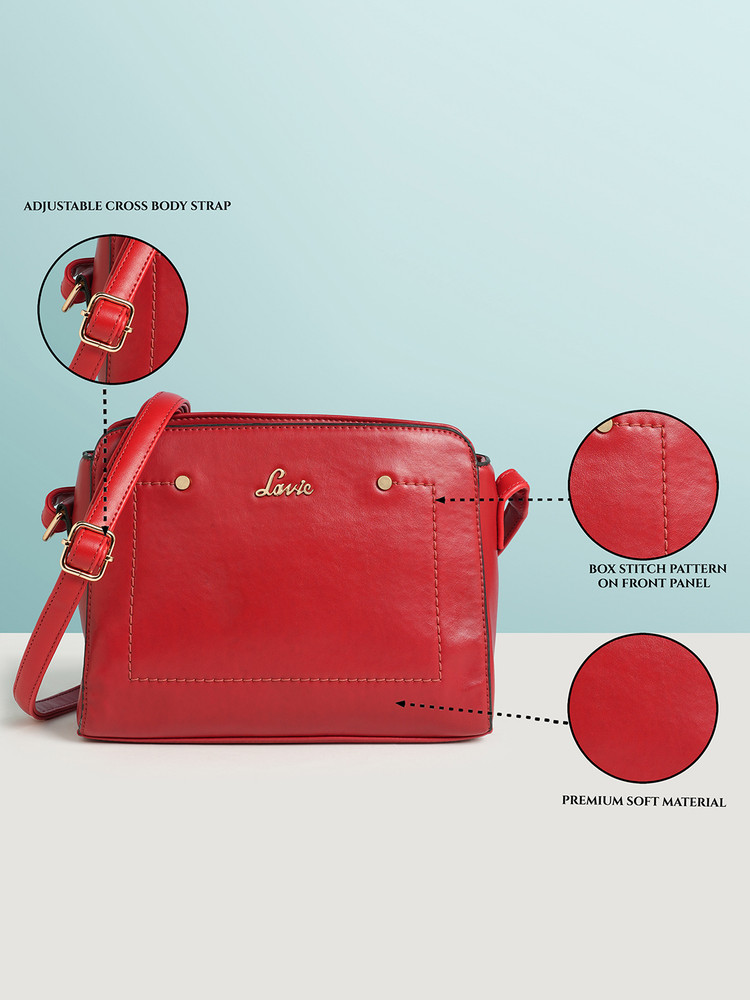 LAVIE Red Sling Bag JEFFREY CSB DECO STCH RED Price in India