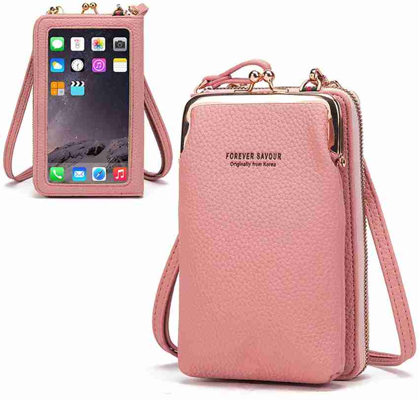 PALAY Pink Sling Bag Crossbody Bags for Women Phone Pouch with Back Touch Screen Cell Phone Bag White Price in India Flipkart