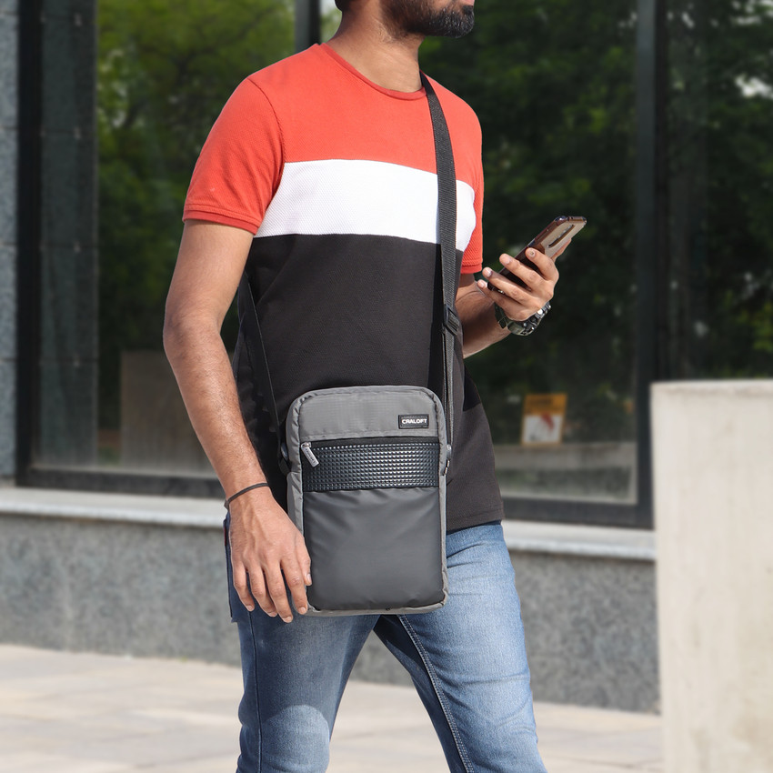 CRALOFT Grey Sling Bag Side Bag For Men Sling Bag Crossbody Tablet Messenger Bag Office Travel S2 Olive Grey Black Price in India Flipkart