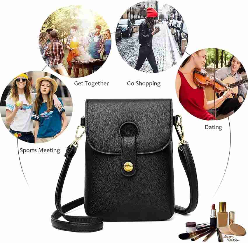 TGK Black Sling Bag Mobile Phone Pouch Sling Bag Black Price in