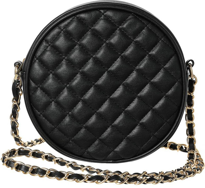 Black round crossbody bag clearance