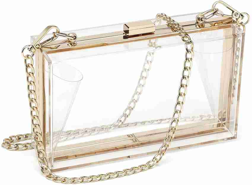 Gnexin Clear Clutch Women Cute Transparent Clear See Through Box Clutch Acrylic Handbag transparent Price in India Flipkart