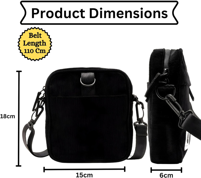 Primegear Black Sling Bag Sling bag Black Price in India Flipkart