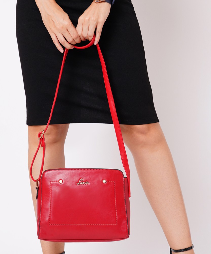 LAVIE Red Sling Bag JEFFREY CSB DECO STCH RED Price in India