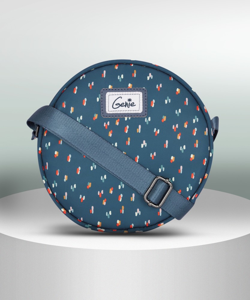 Genie Blue Sling Bag Navy Blue Circle Sling bag with Water Resistant Blue Price in India Flipkart