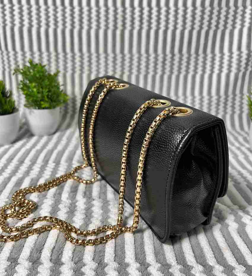 Pramadda Pure Luxury Black Sling Bag Sling Bag For Women Stylish Side Crossbody Chain Purse for travel party wear Classic Black Price in India Flipkart