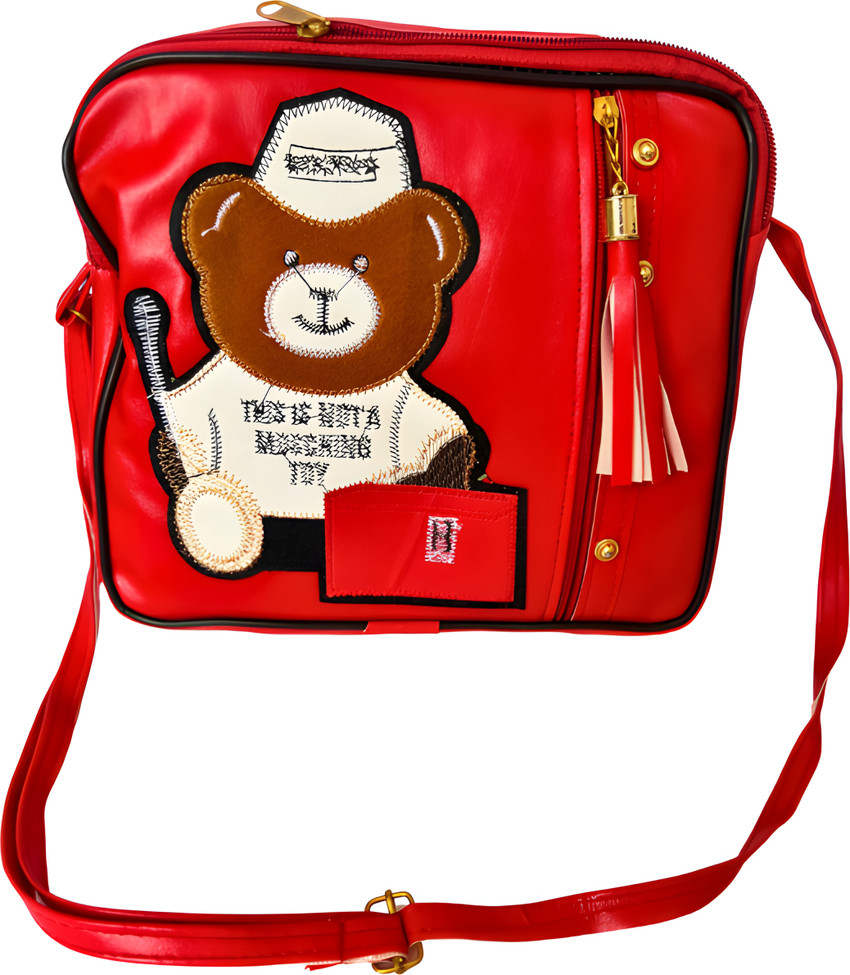 momozozo Red Sling Bag Teddy Bear Printed Sling Bag For Girls Grey Price in India Flipkart