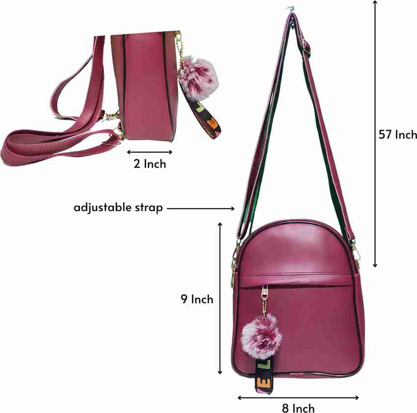 FlyAS Red Sling Bag Sling Bag Cum Backpack for Kids Girls Women