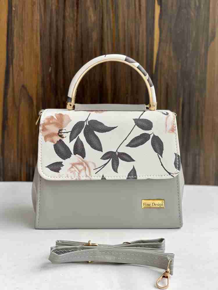 Fine Design Grey Sling Bag FLOWER NEW Multicolor Price in India