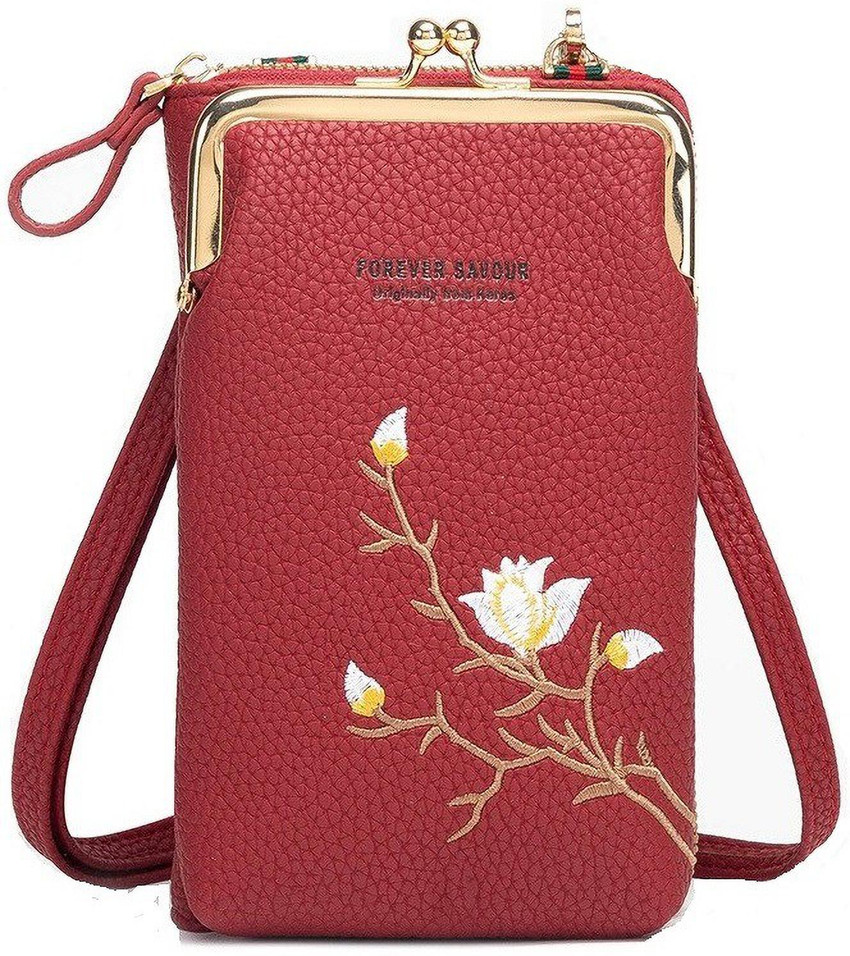 SwooK Red Sling Bag for Womens Crossbody Wallet Purse with Mobile Phone Holder Pocket For Girls Red Price in India Flipkart