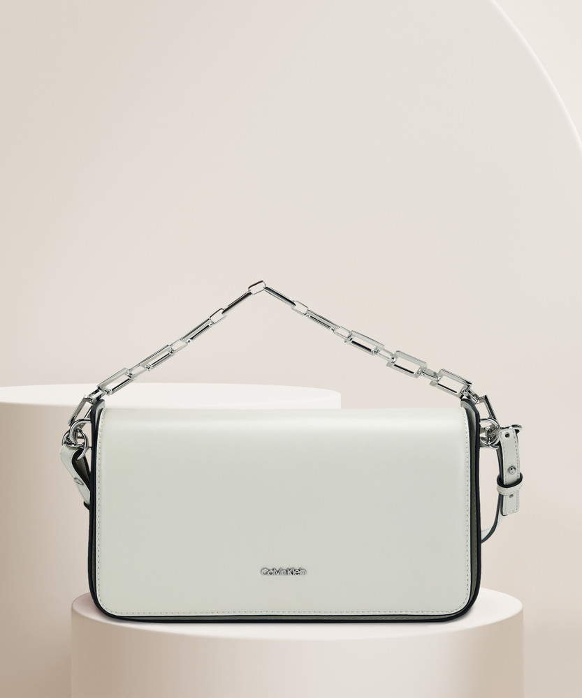 Calvin Klein White Sling Bag ARCHIVAL CHAIN SHOULDER BAG White Price in India Flipkart