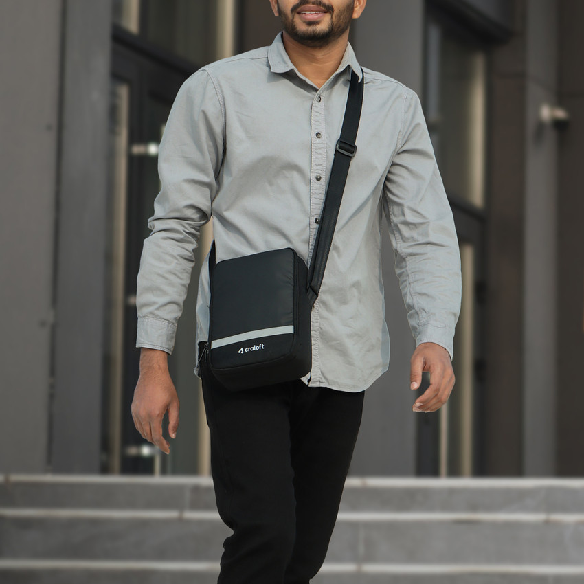 CRALOFT Black Sling Bag Mini Sling Bag Small Side Travel Bag for Men and Women S5 Radium Bar Black Price in India Flipkart