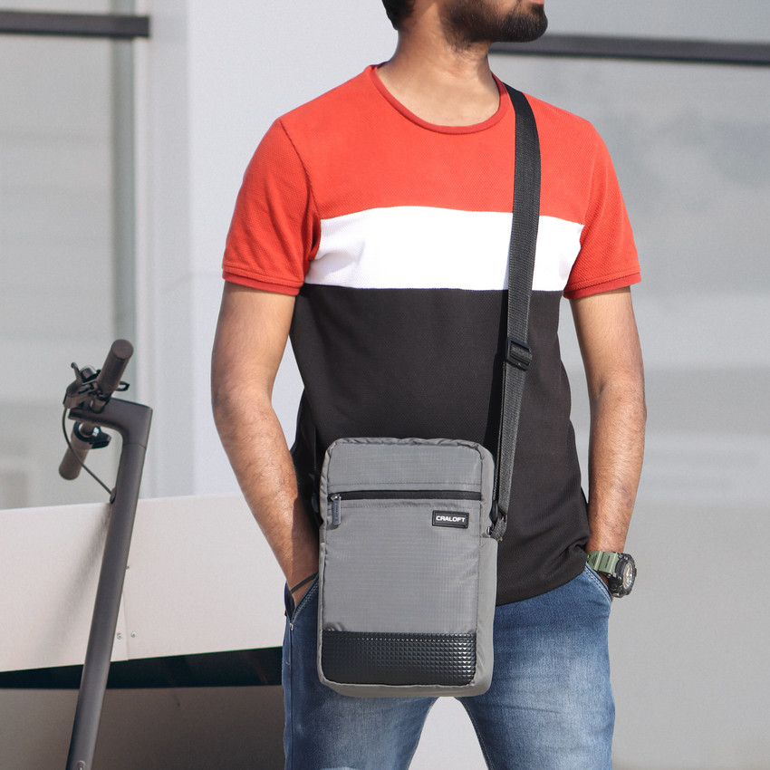 Grey tab side slouch bag new arrivals