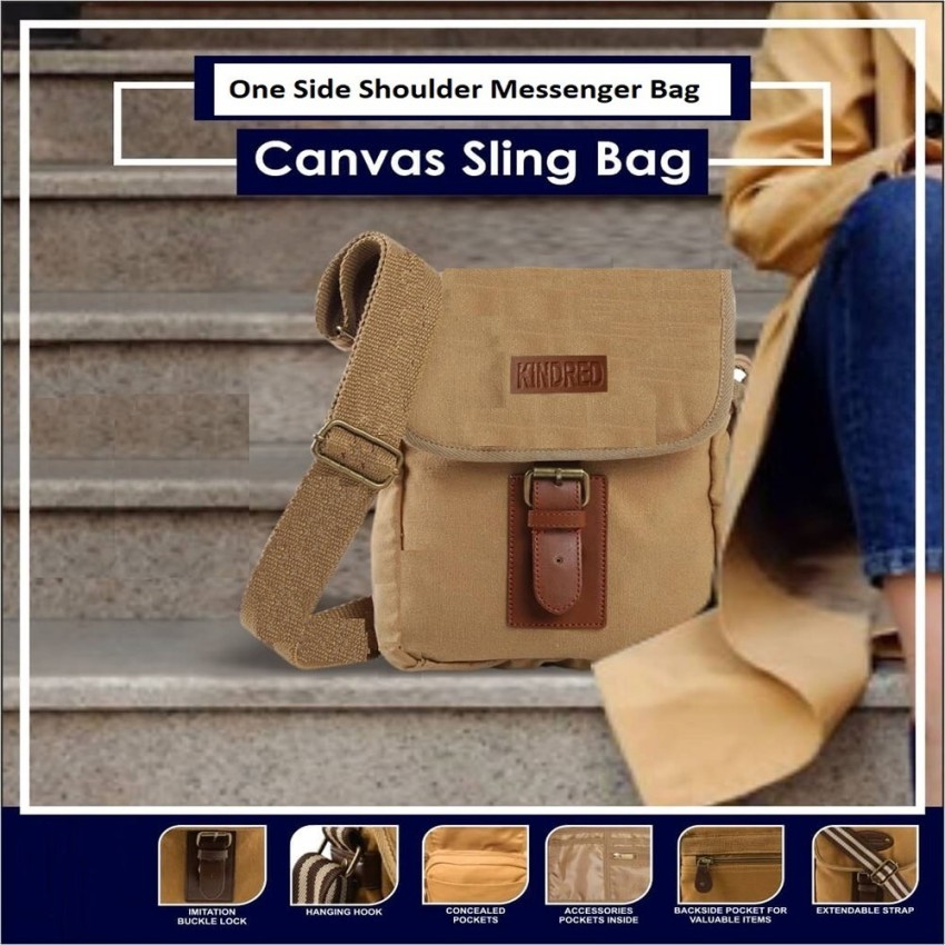 Small canvas sling bag on sale