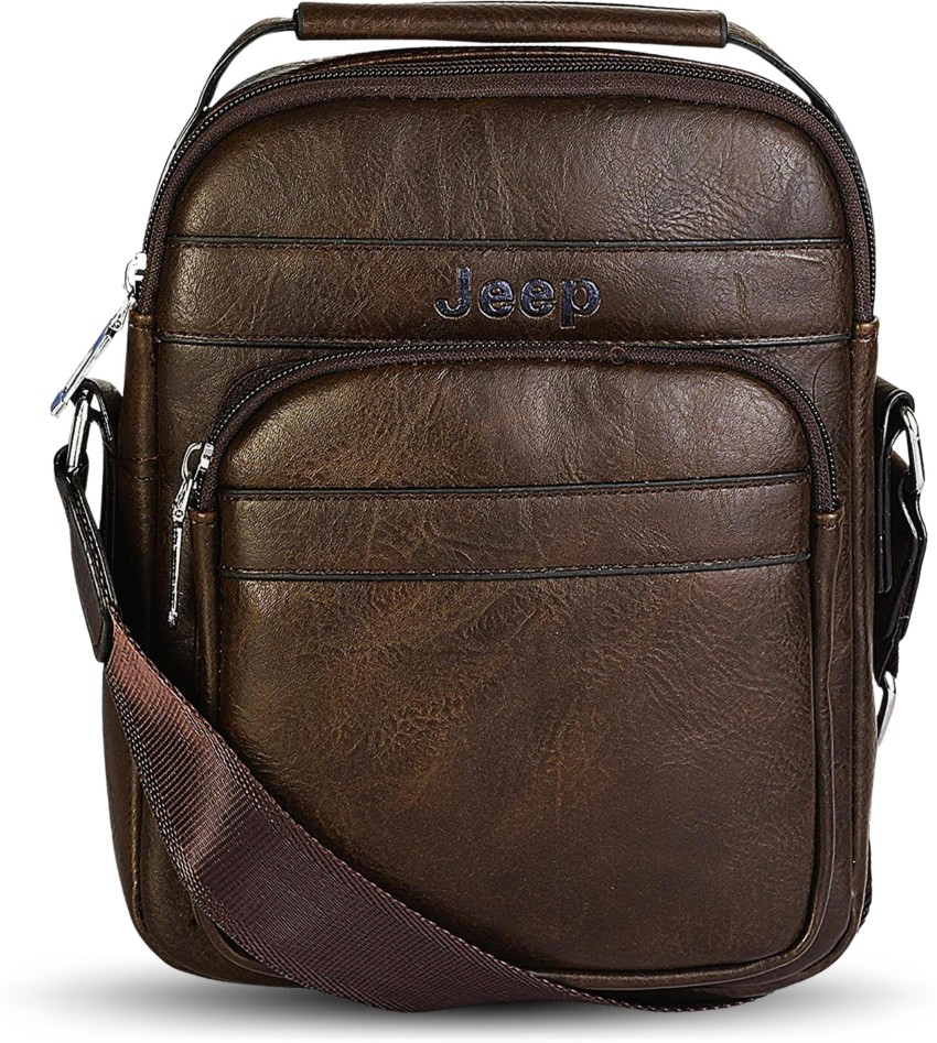 JEEP BULUO Men Messenger Bags Sling Bag Crossbody Business PU Leather Beg  Kulit Lelaki