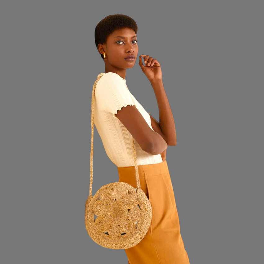 Sac rond top jute mango