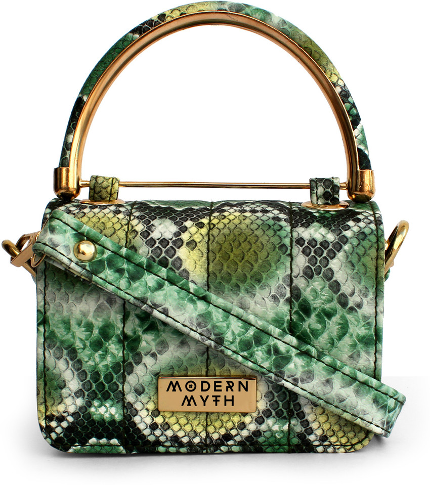 MODERN MYTH Multicolor Sling Bag Nano Green Snake Print Mini Box Bag Green Price in India Flipkart