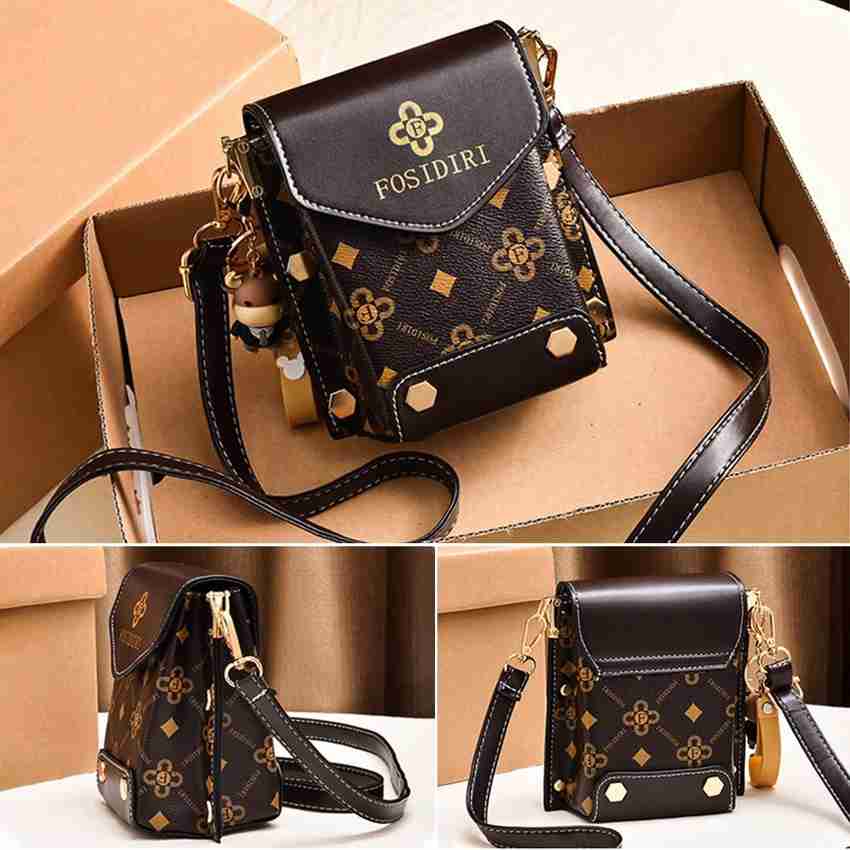 gustave Black Messenger Bag Women Small Cross Body Bag Stylish PU Leather Mobile Phone Pouch Women Purse Black Price in India Flipkart