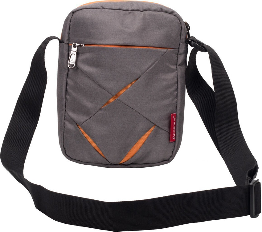 Cosmus Grey Sling Bag Small Sling Bag for Men Index Small Bag for Mobile Wallet Grey Orange Price in India Flipkart