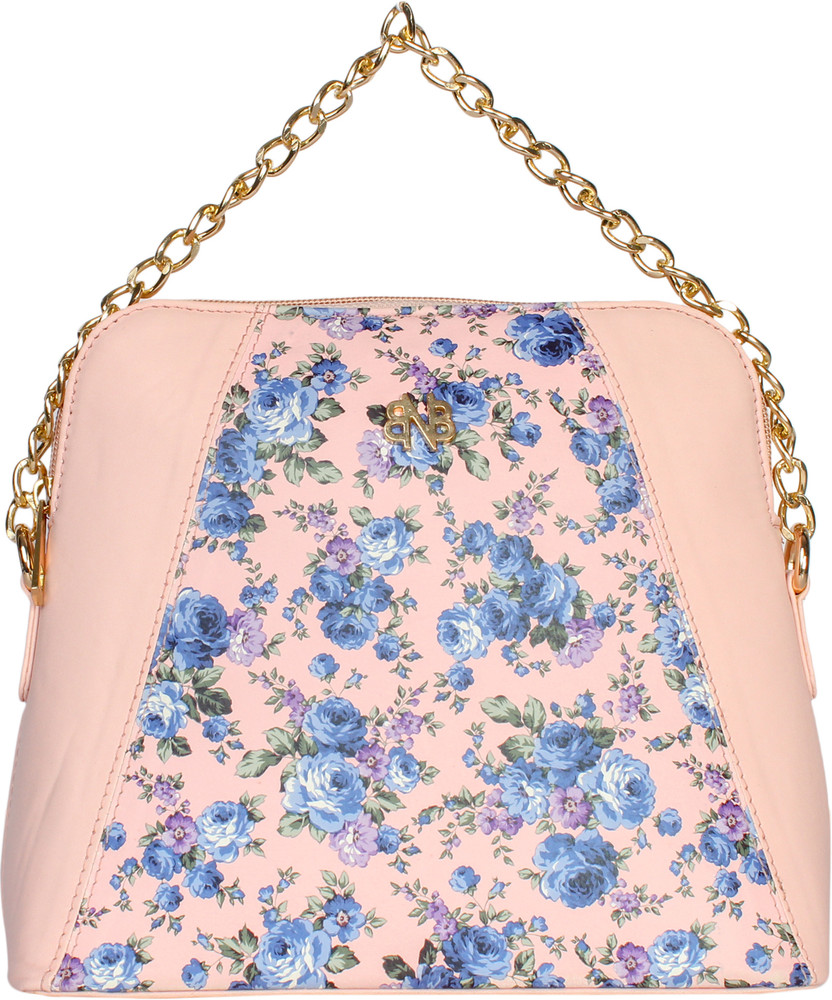 BnB Pink Sling Bag Floral Print Casual Party Wear Sling Bag For