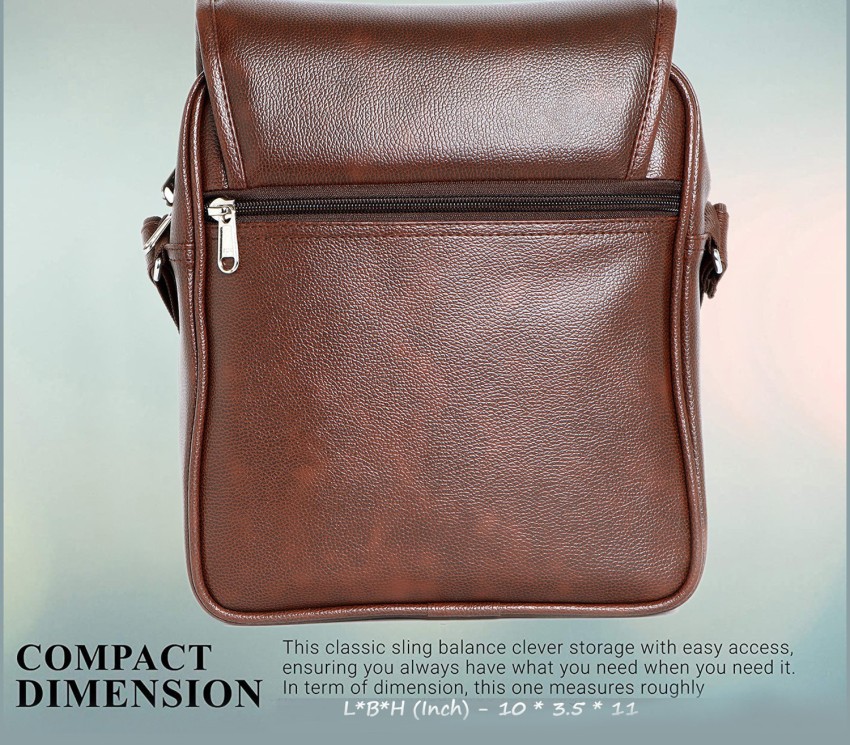 Alison Brown Sling Bag Men Sling Bag-Small Brown - Price in India