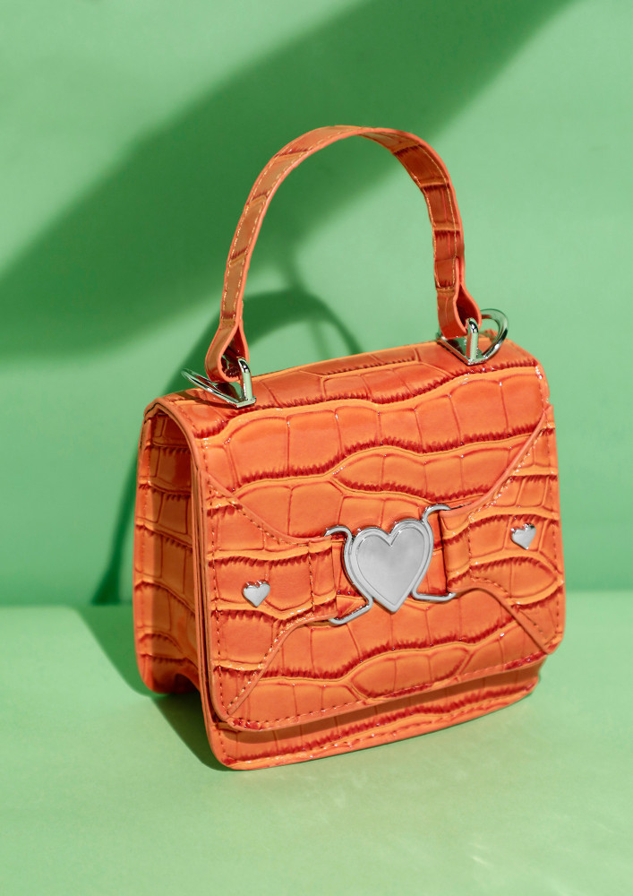 Luluandsky Orange Sling Bag BagsLulu Sky Orange Price in India