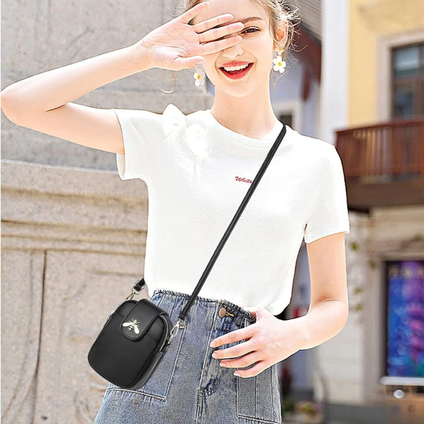 Black PALAY Small Crossbody Phone Bag for Women PU Leather